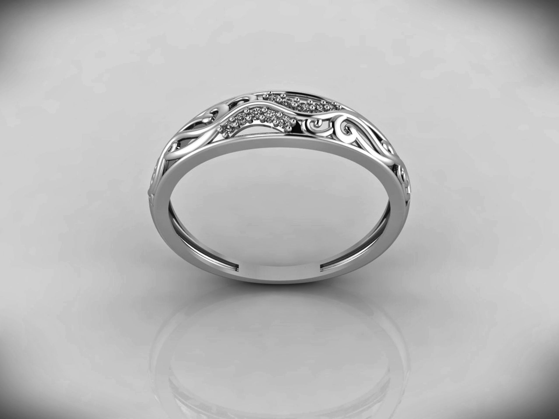Women Ring Fancy Rings With Stone STL 3DM Render Printable 3D print model_5