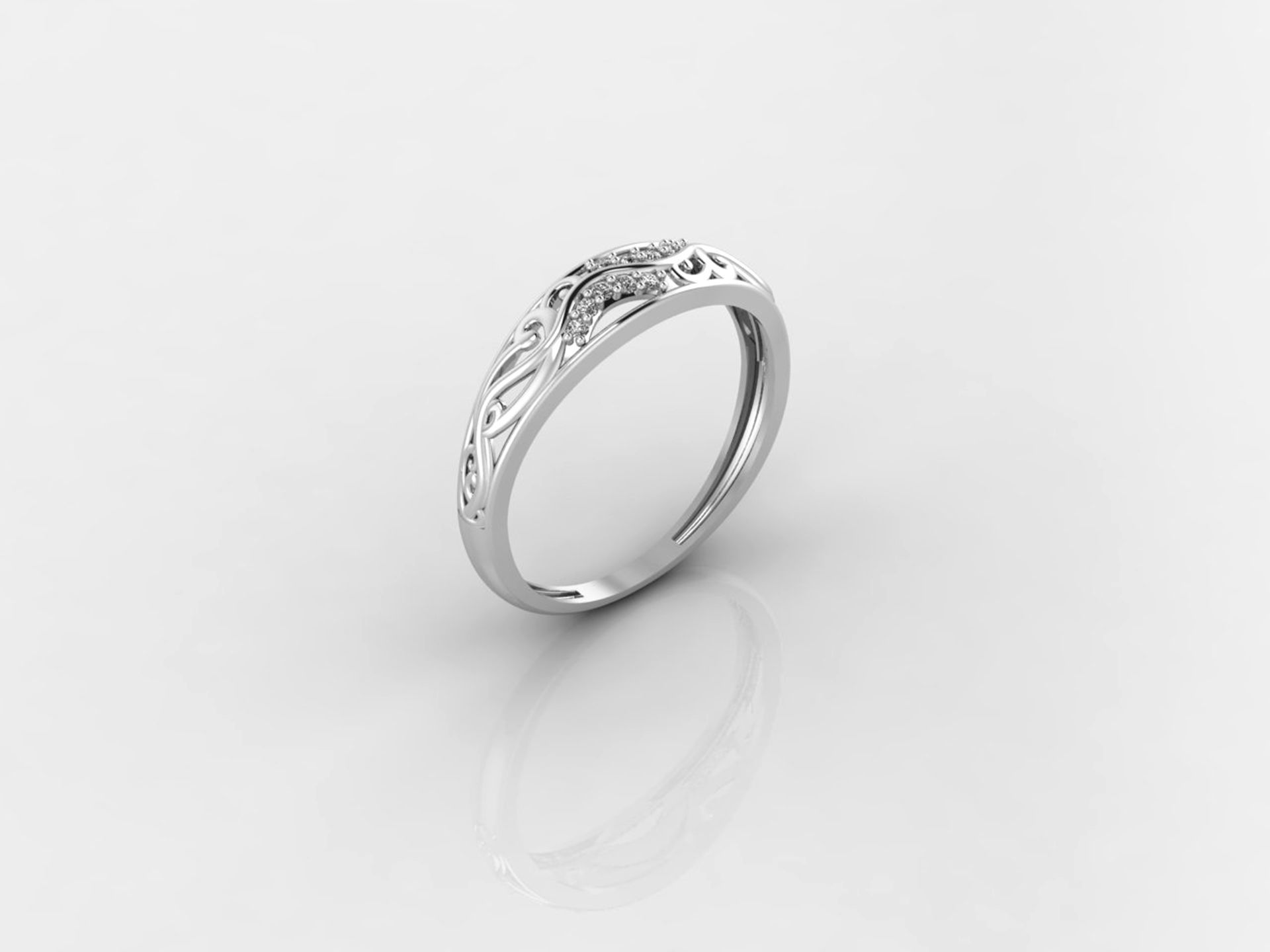 Women Ring Fancy Rings With Stone STL 3DM Render Printable 3D print model_4