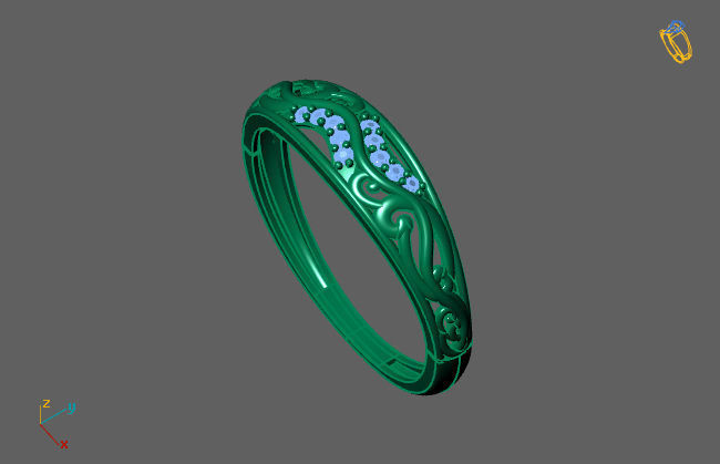 Women Ring Fancy Rings With Stone STL 3DM Render Printable 3D print model_3