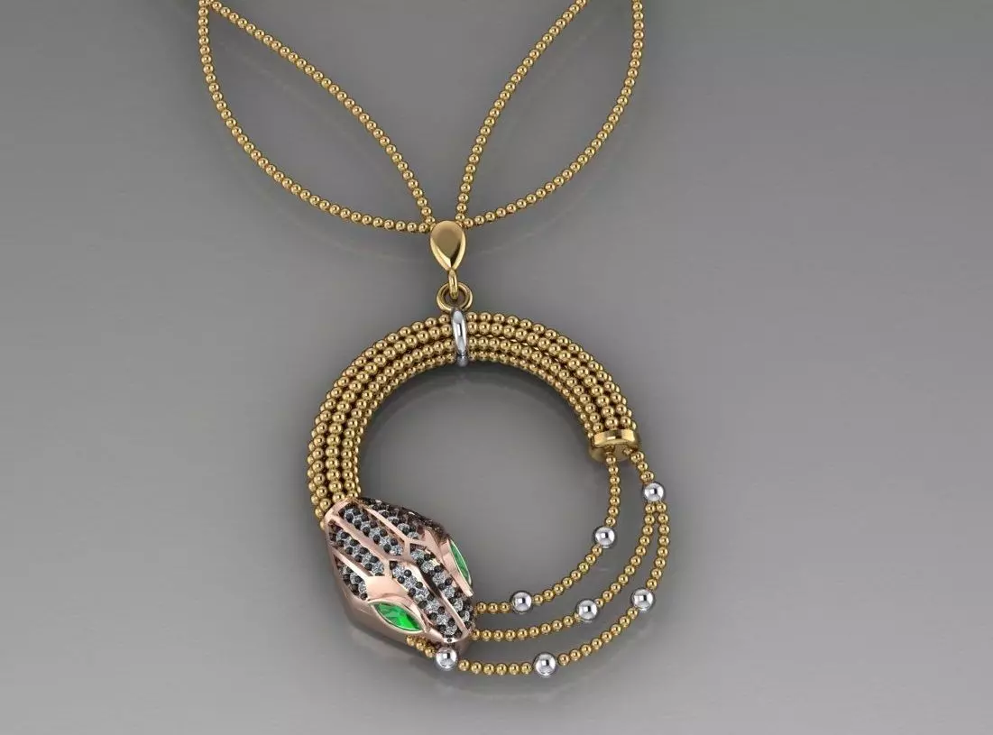 snake pendant  3D print model_0