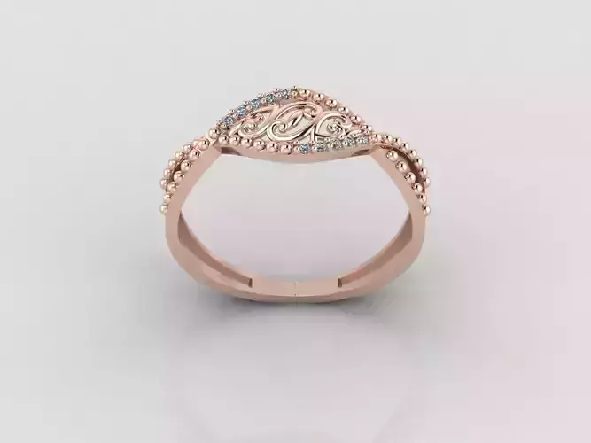 Women Ring Fancy Rings With Stone STL 3DM Render Printable