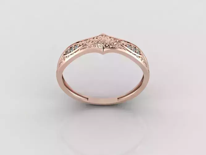 Women Ring Fancy Rings With Stone STL 3DM Render Printable 3D print model