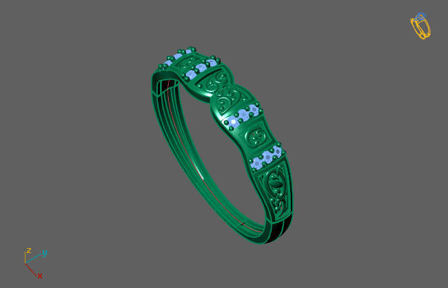 Women Ring Fancy Rings With Stone STL 3DM Render Printable 3D print model_3