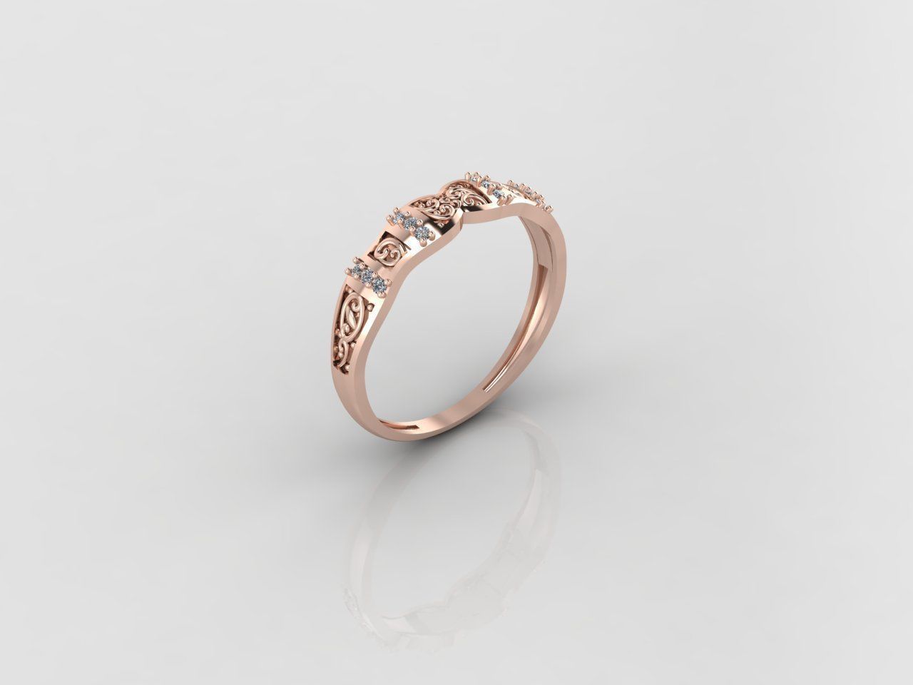 Women Ring Fancy Rings With Stone STL 3DM Render Printable 3D print model_1