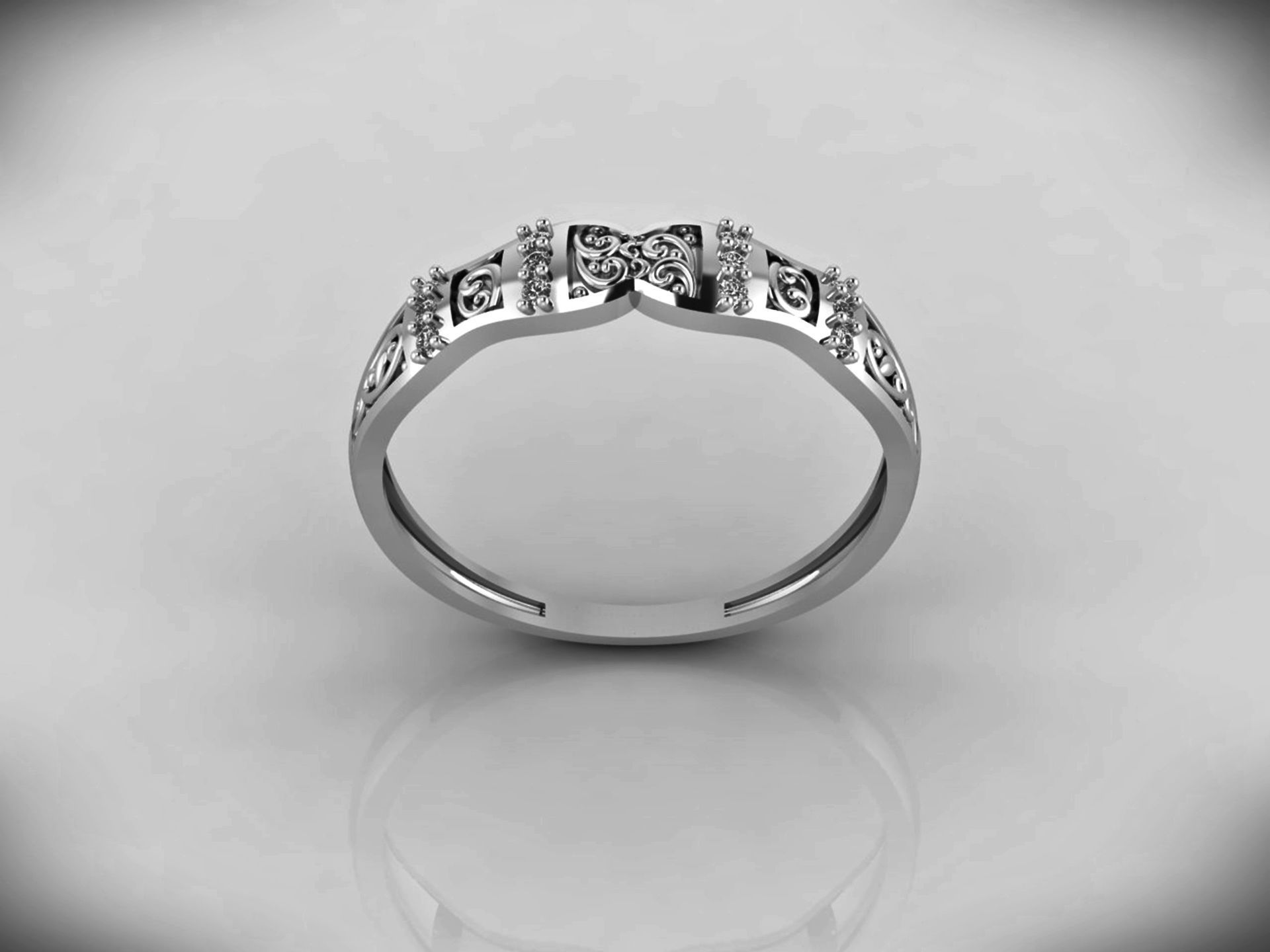 Women Ring Fancy Rings With Stone STL 3DM Render Printable 3D print model_5