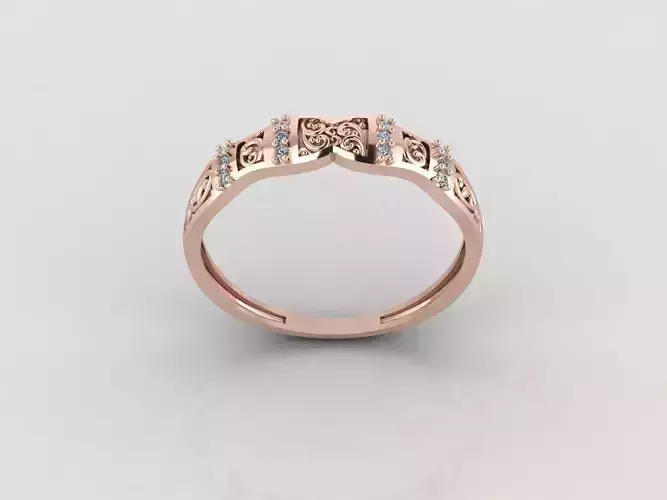 Women Ring Fancy Rings With Stone STL 3DM Render Printable 3D print model