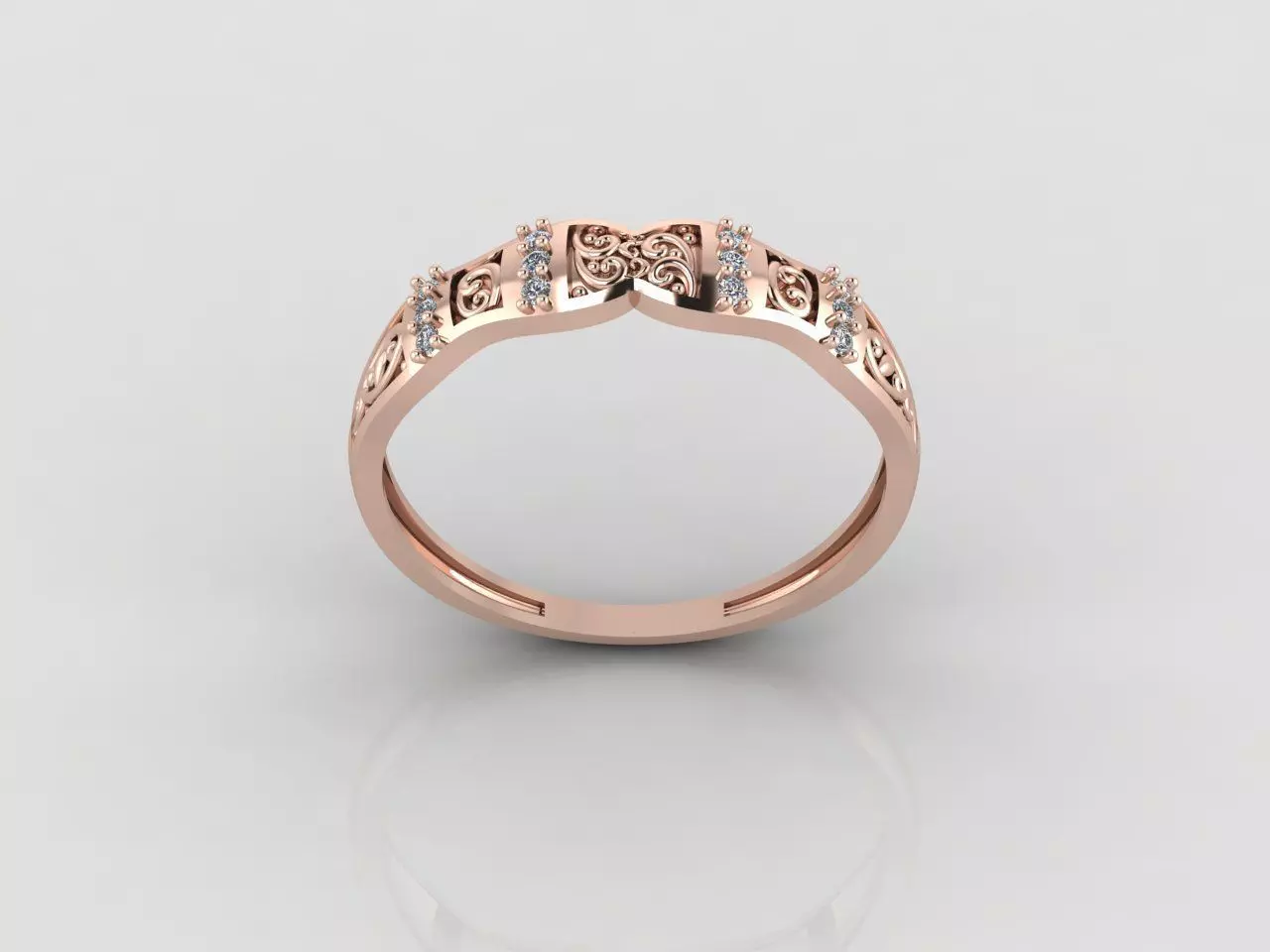 Women Ring Fancy Rings With Stone STL 3DM Render Printable 3D print model_0