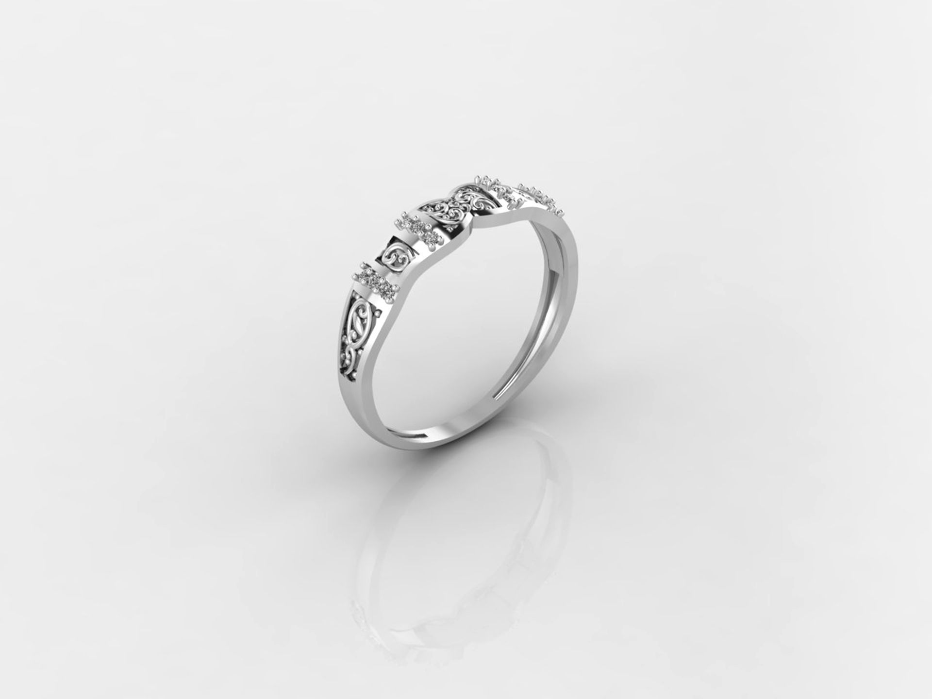 Women Ring Fancy Rings With Stone STL 3DM Render Printable 3D print model_4