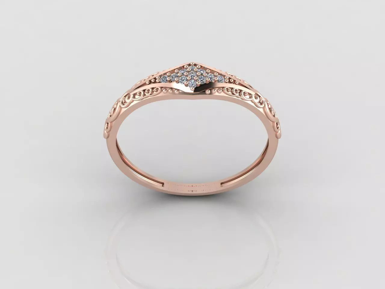 Women Ring Fancy Rings With Stone STL 3DM Render Printable 3D print model_0