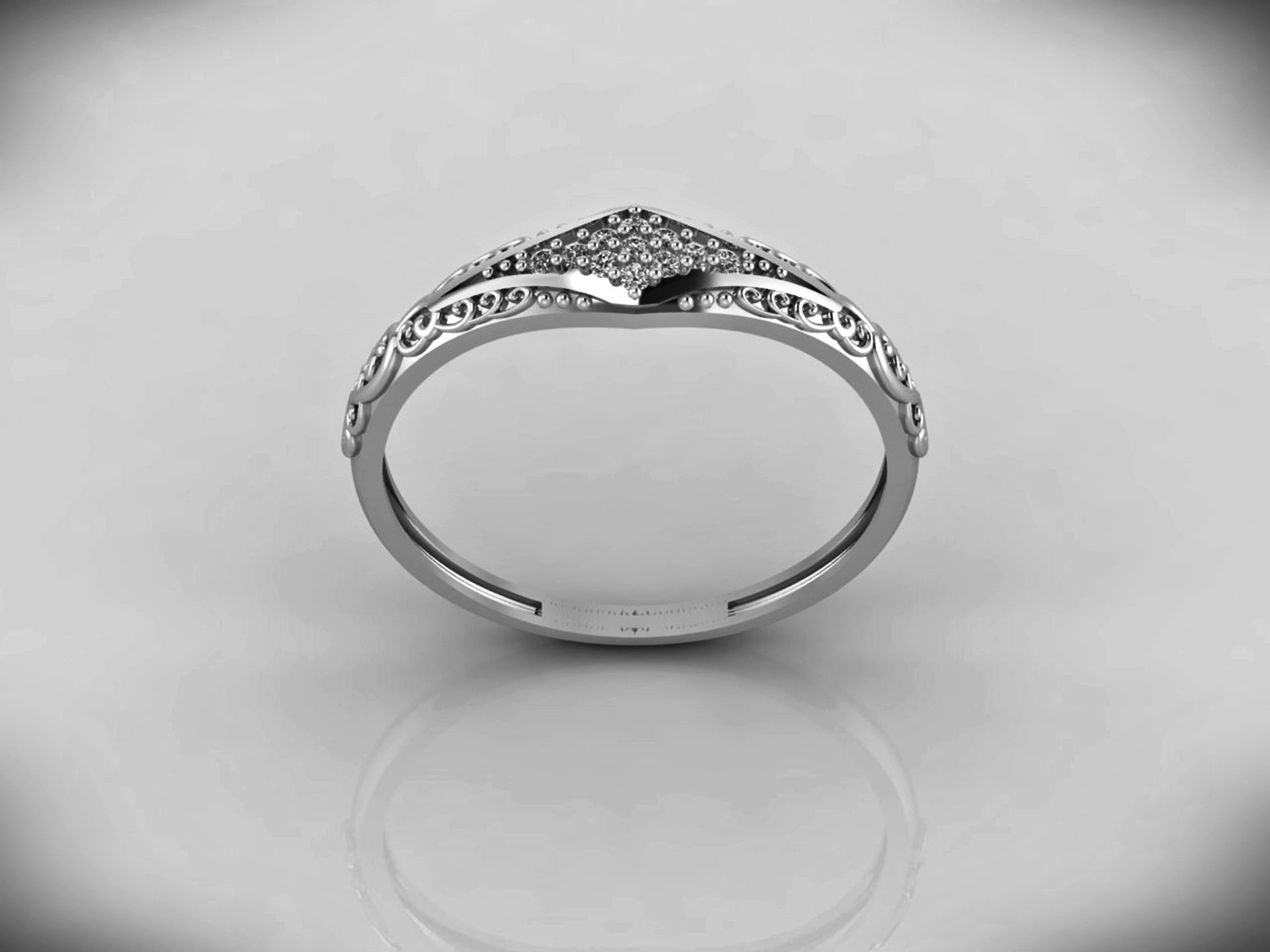 Women Ring Fancy Rings With Stone STL 3DM Render Printable 3D print model_5