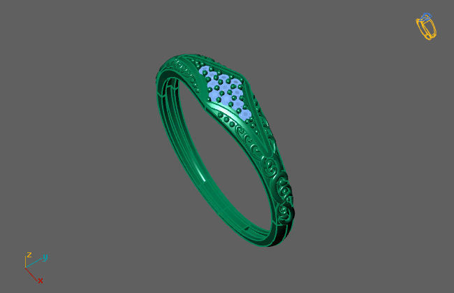 Women Ring Fancy Rings With Stone STL 3DM Render Printable 3D print model_3