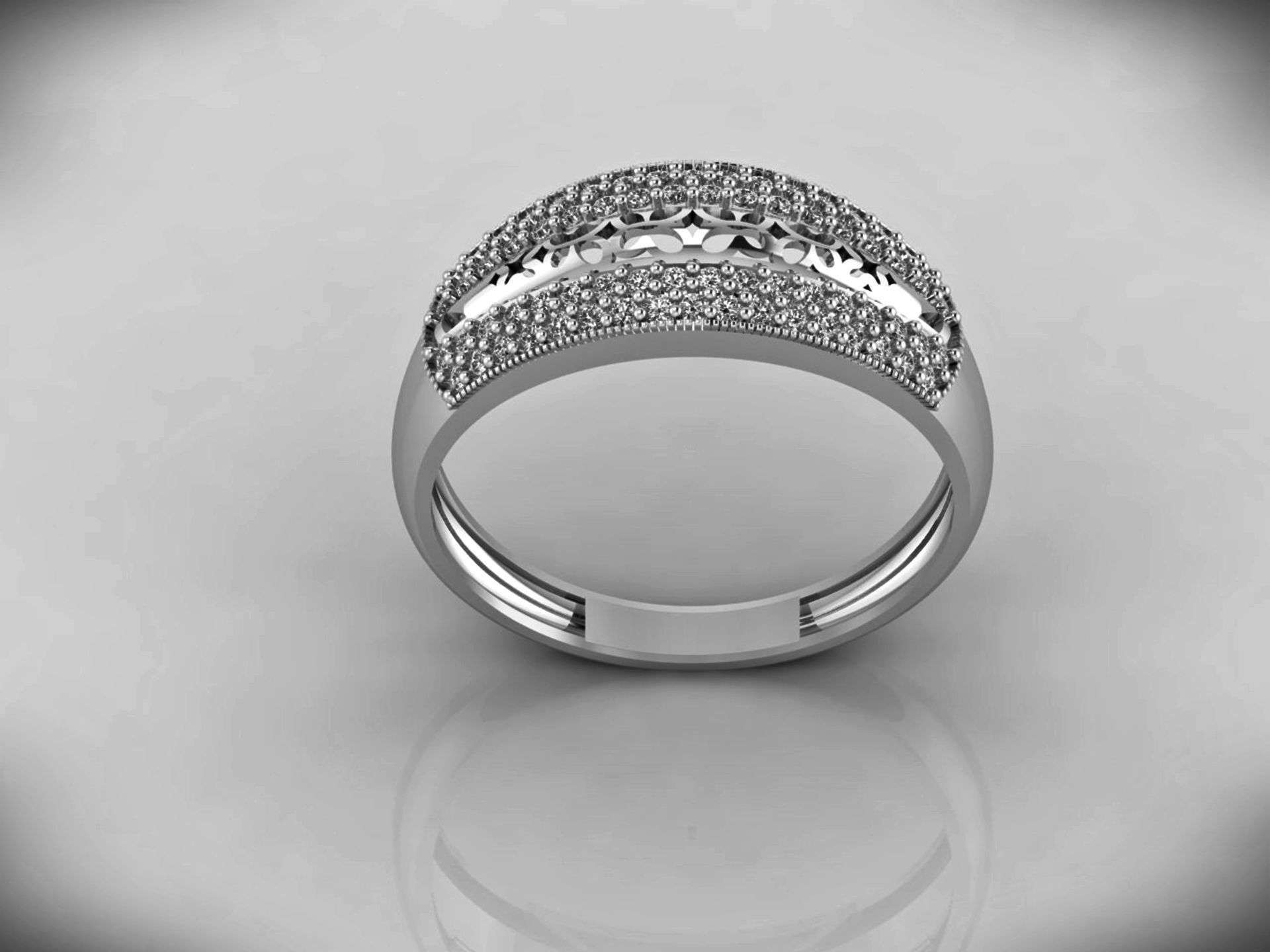 Women Ring Fancy Rings With Stone STL 3DM Render Printable 3D print model_5