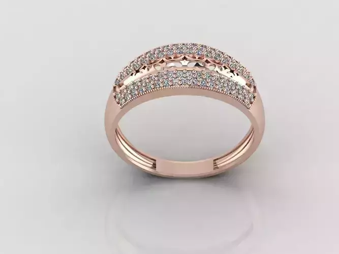 Women Ring Fancy Rings With Stone STL 3DM Render Printable 3D print model
