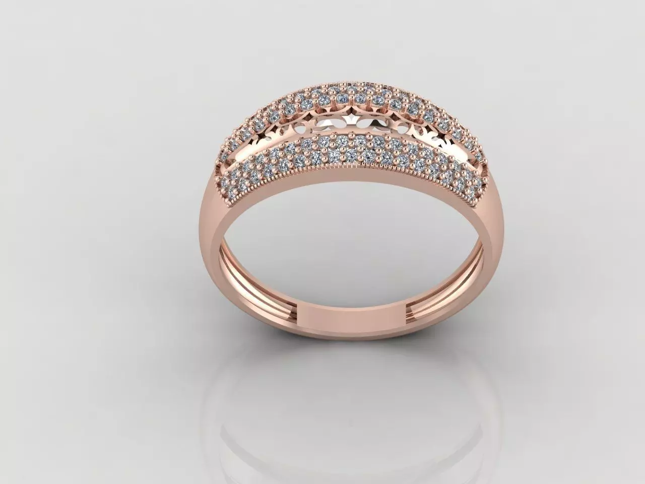 Women Ring Fancy Rings With Stone STL 3DM Render Printable 3D print model_0