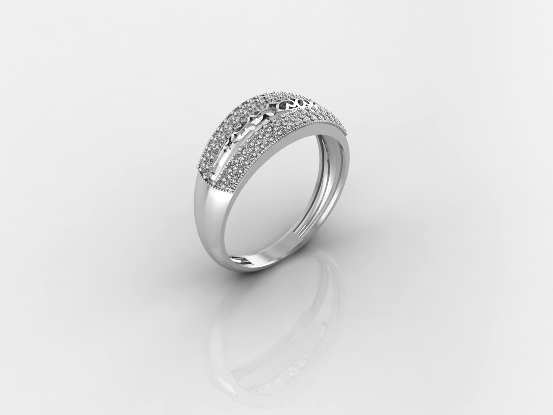 Women Ring Fancy Rings With Stone STL 3DM Render Printable 3D print model_4