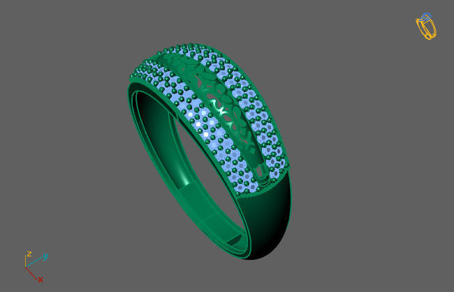Women Ring Fancy Rings With Stone STL 3DM Render Printable 3D print model_3