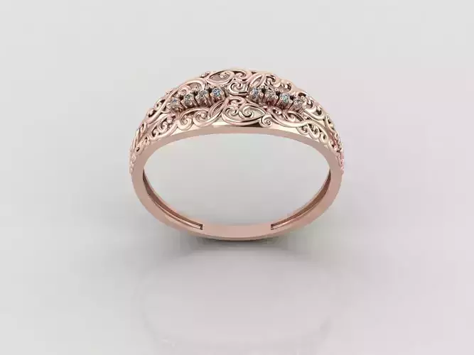 Women Ring Fancy Rings With Stone STL 3DM Render Printable 3D print model