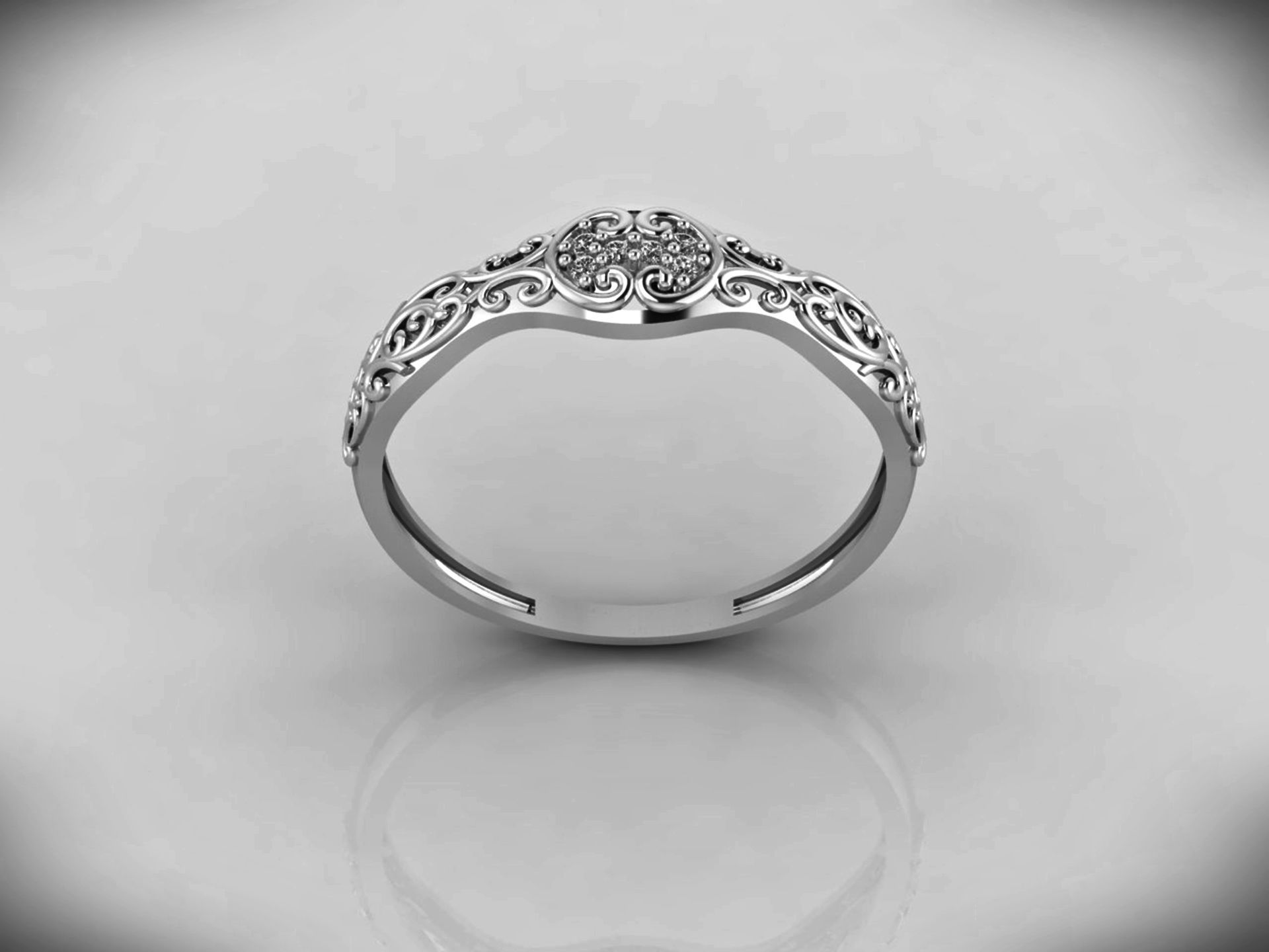 Women Ring Fancy Rings With Stone STL 3DM Render Printable 3D print model_5