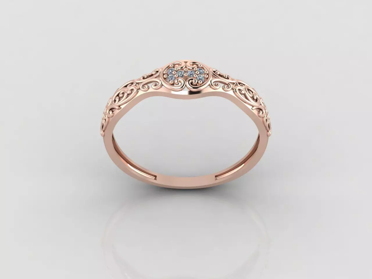 Women Ring Fancy Rings With Stone STL 3DM Render Printable 3D print model_0