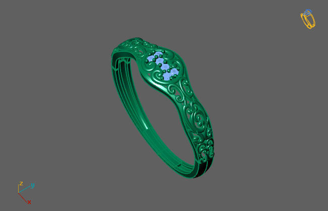 Women Ring Fancy Rings With Stone STL 3DM Render Printable 3D print model_3