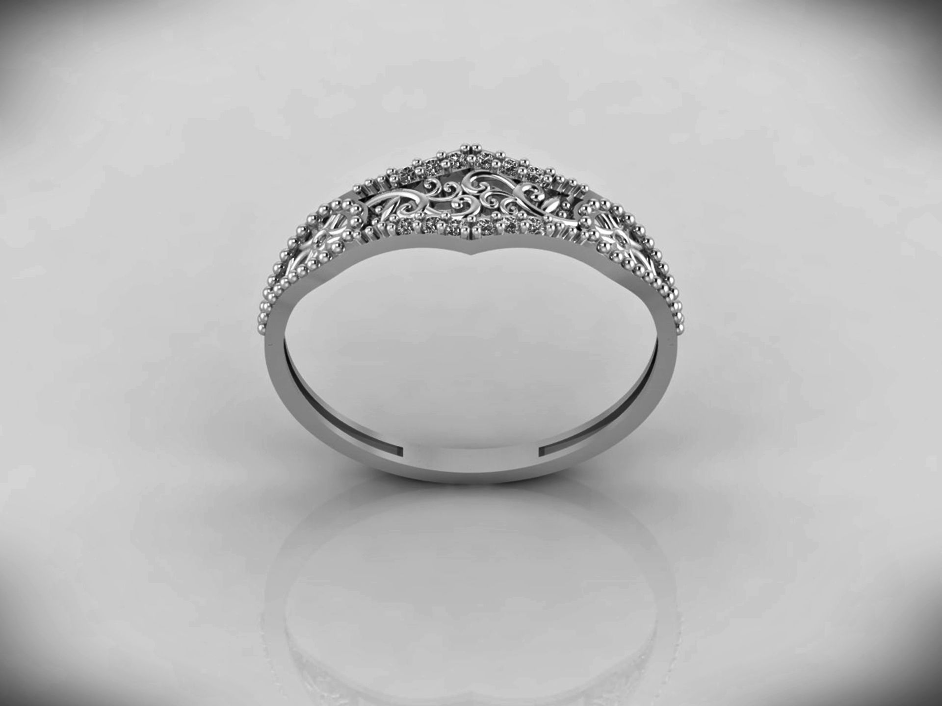 Women Ring Fancy Rings With Stone STL 3DM Render Printable 3D print model_5