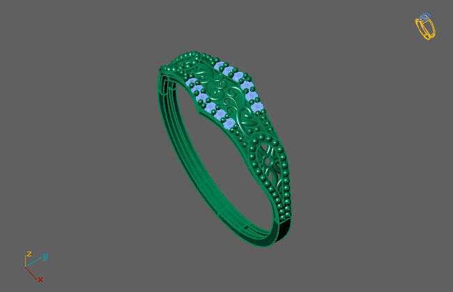 Women Ring Fancy Rings With Stone STL 3DM Render Printable 3D print model_3