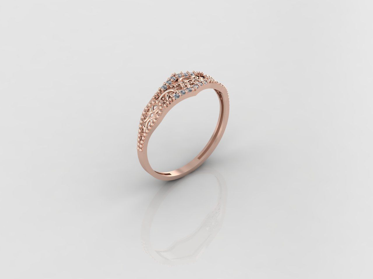 Women Ring Fancy Rings With Stone STL 3DM Render Printable 3D print model_1