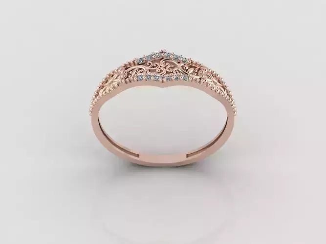 Women Ring Fancy Rings With Stone STL 3DM Render Printable 3D print model