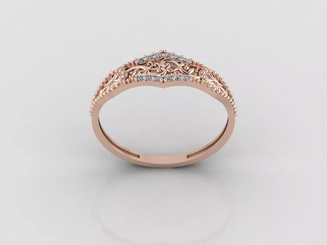 Women Ring Fancy Rings With Stone STL 3DM Render Printable 3D print model_0