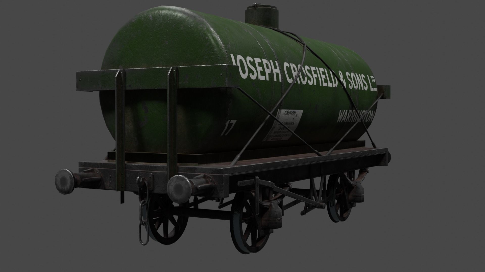 Rail tanker Low-poly 3D model_9