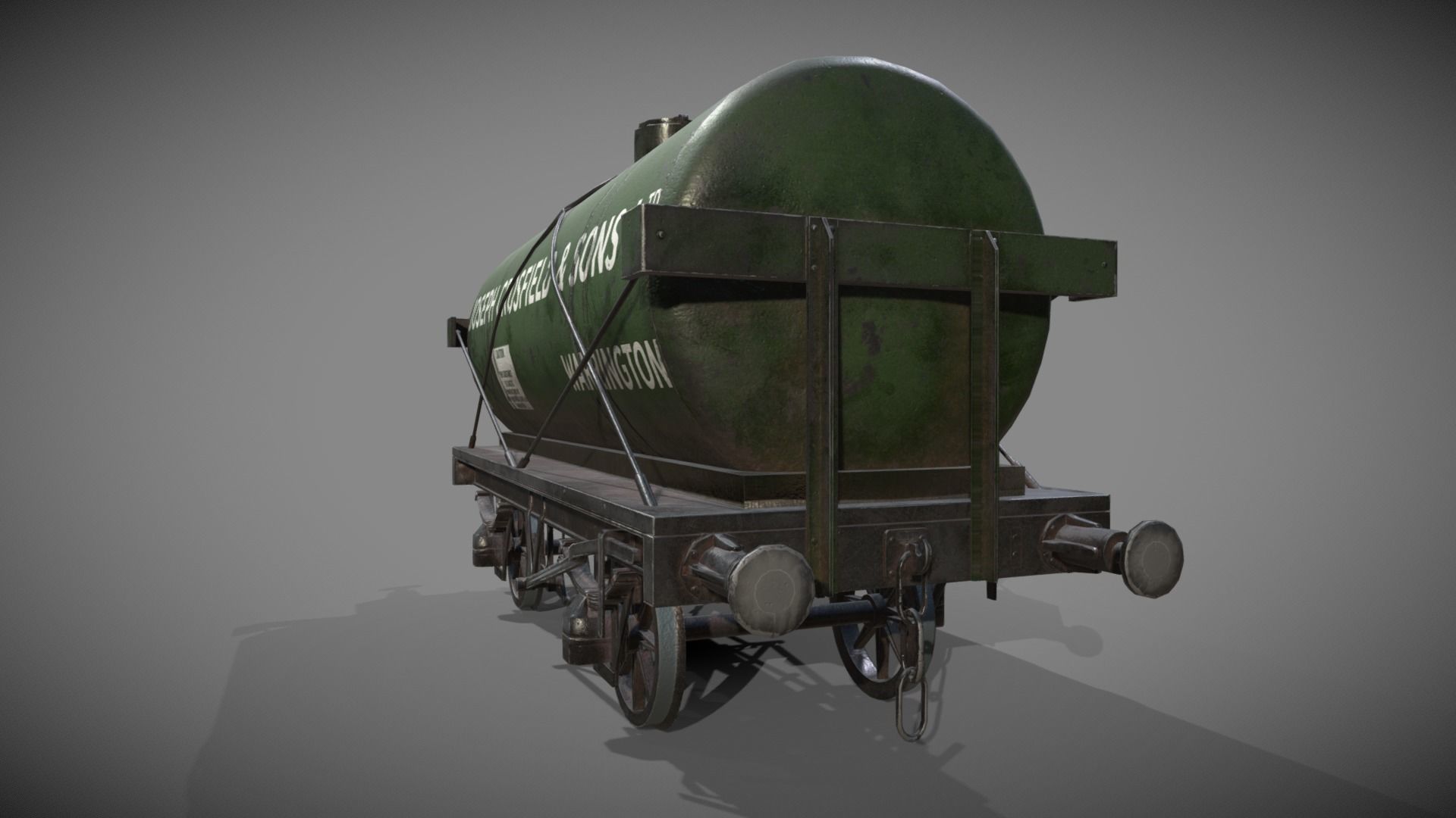 Rail tanker Low-poly 3D model_10