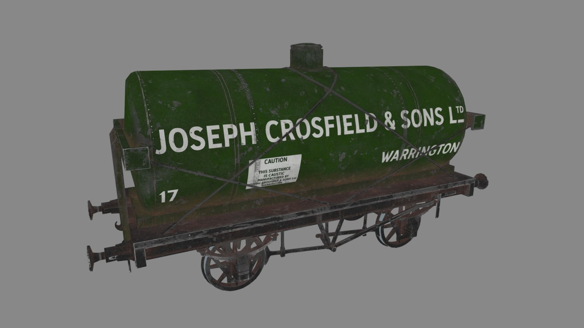 Rail tanker Low-poly 3D model_12