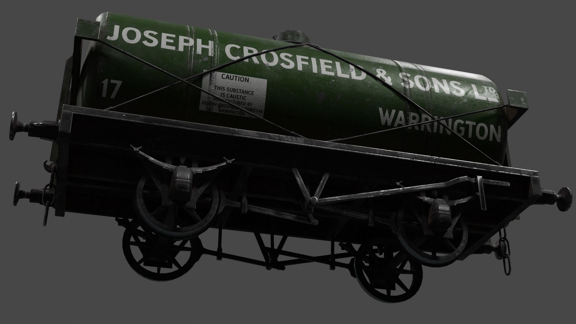 Rail tanker Low-poly 3D model_3