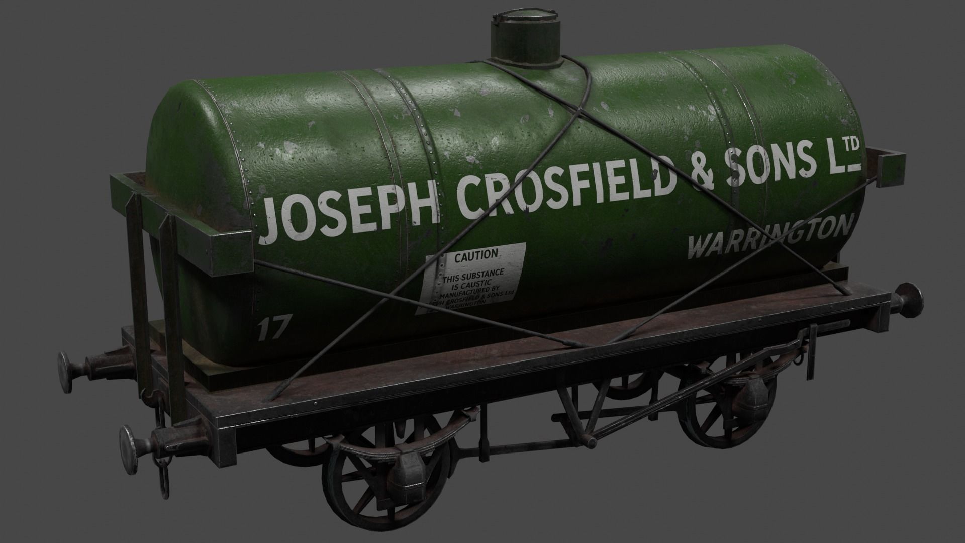 Rail tanker Low-poly 3D model_1
