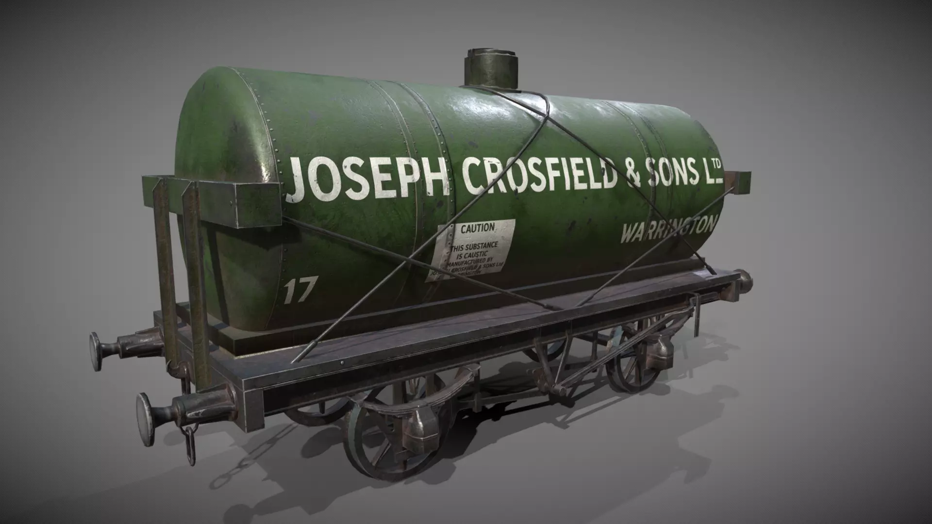 Rail tanker Low-poly 3D model_0