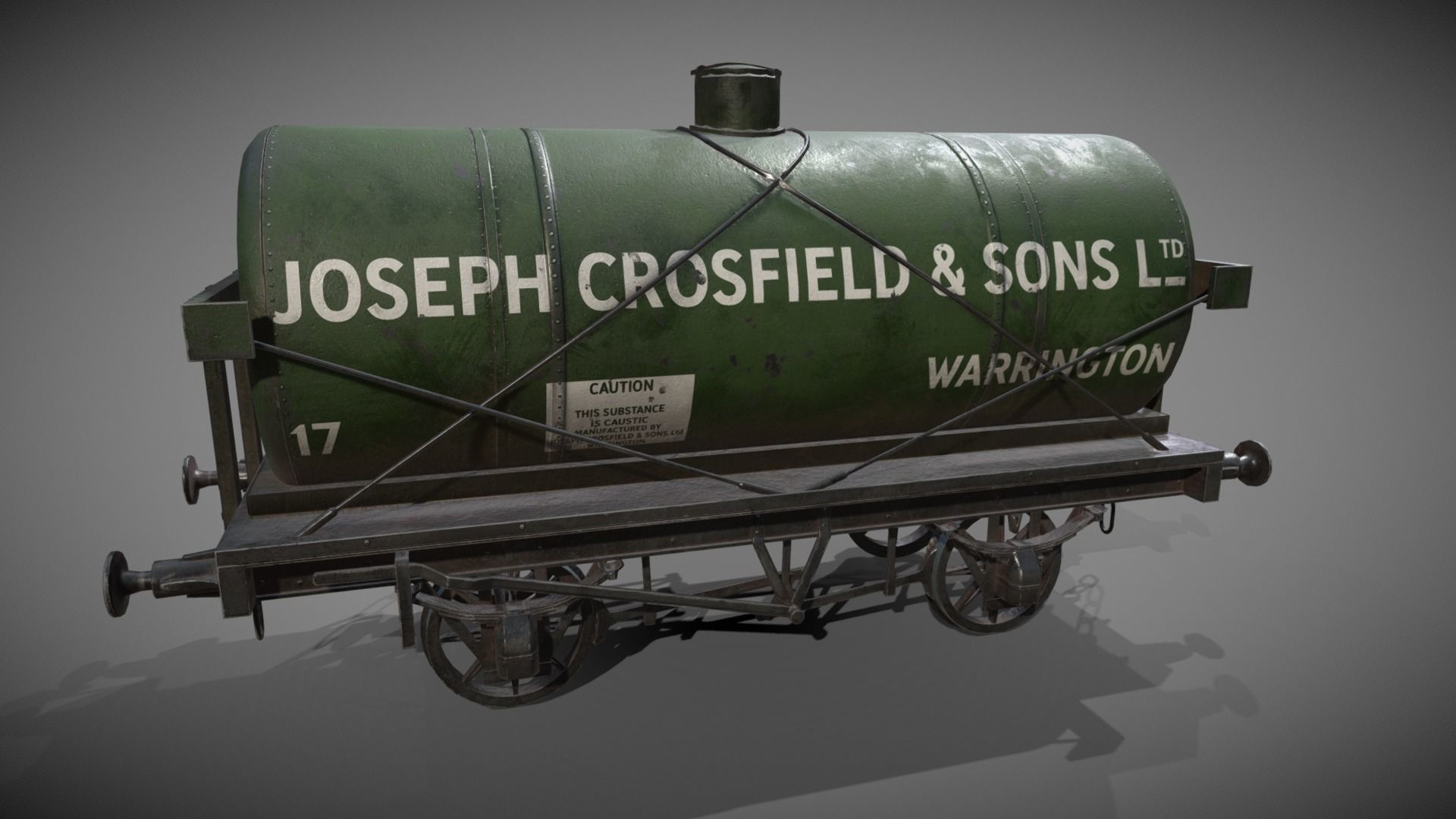 Rail tanker Low-poly 3D model_4