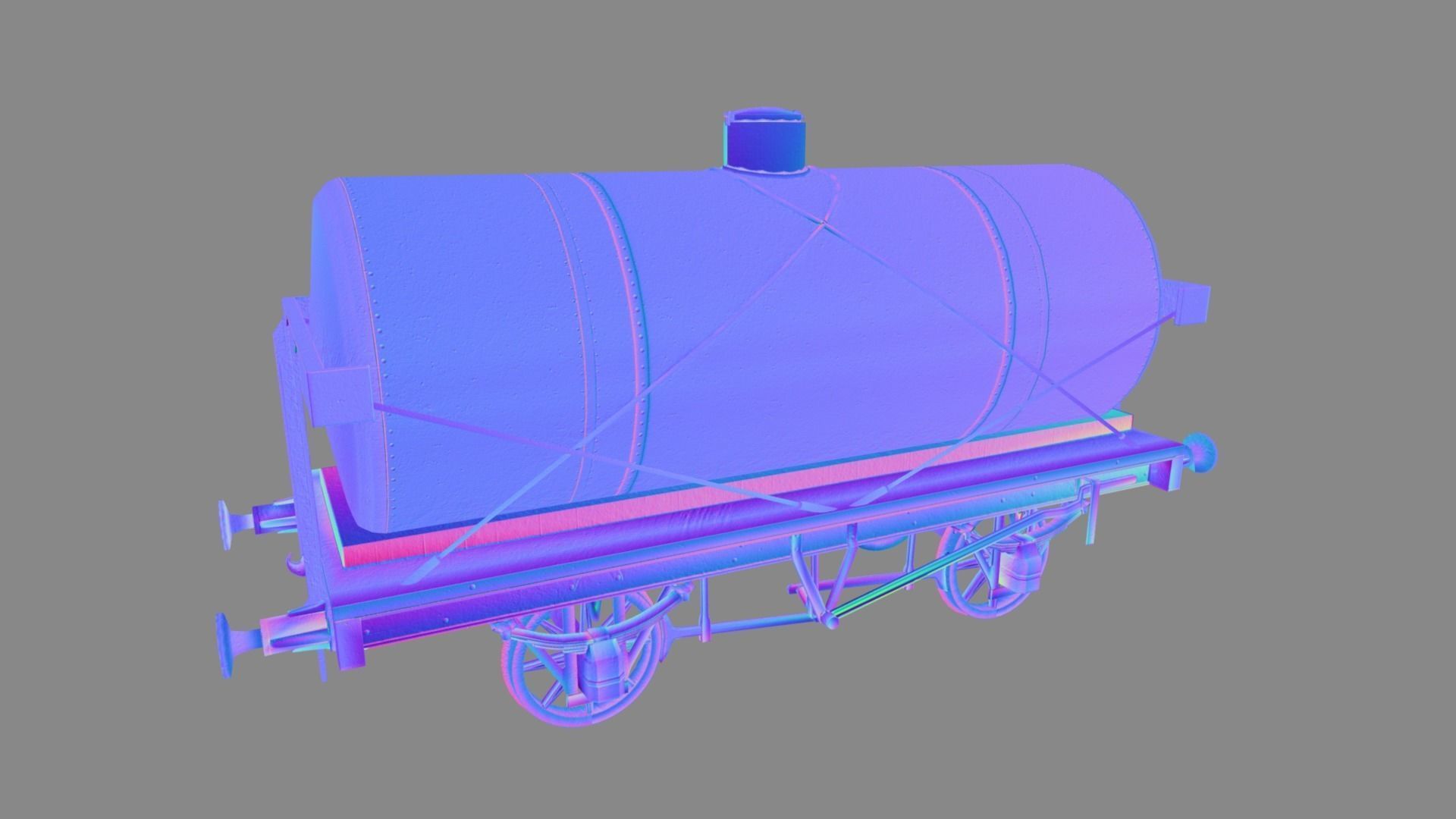 Rail tanker Low-poly 3D model_15