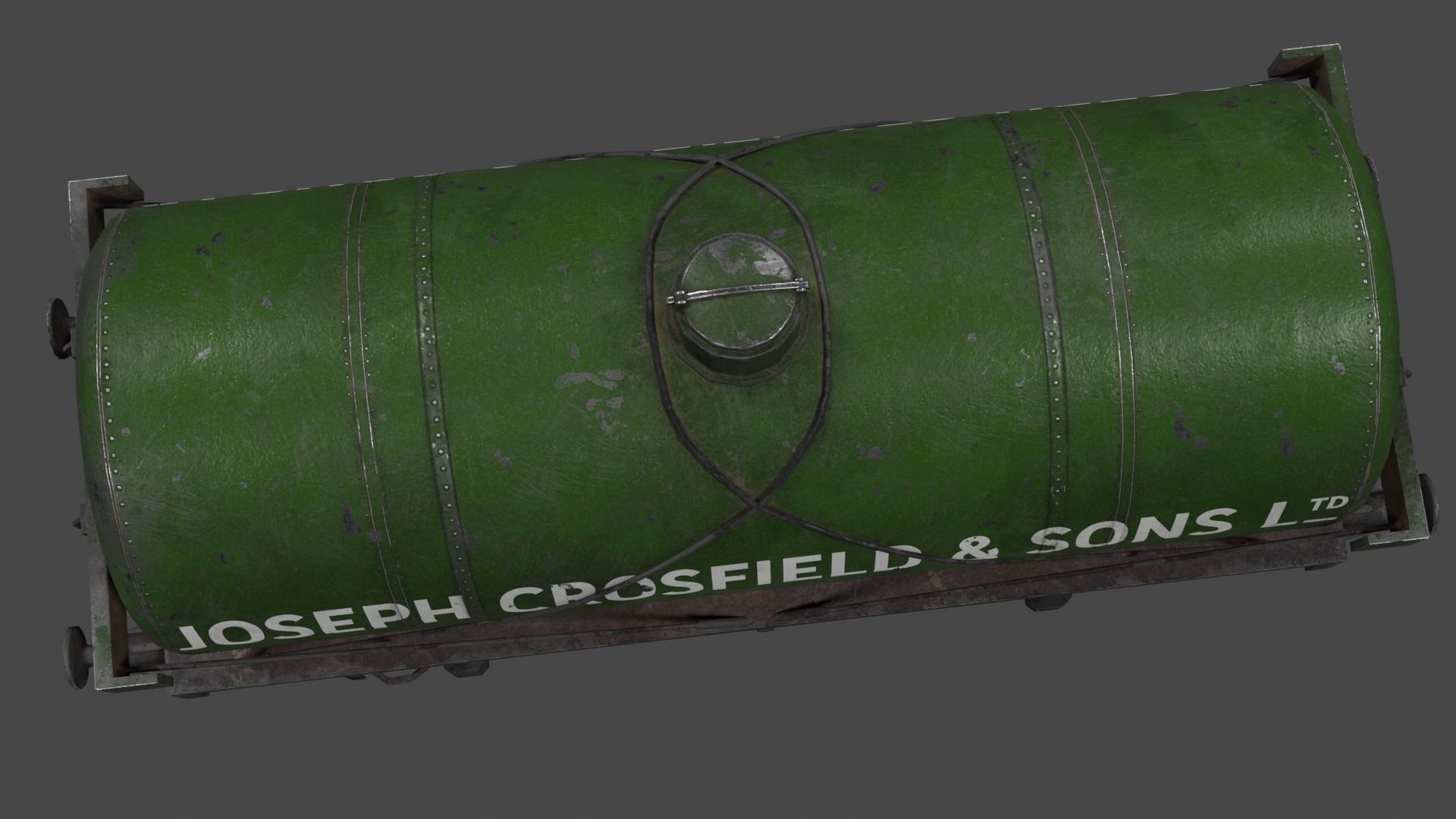 Rail tanker Low-poly 3D model_11