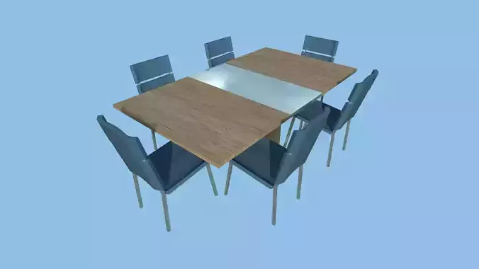 Blue Wood Dinning Table - Furniture Interior Design