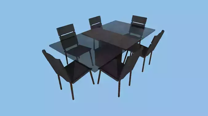 Dark Glass Dinning Table - Furniture Interior Design