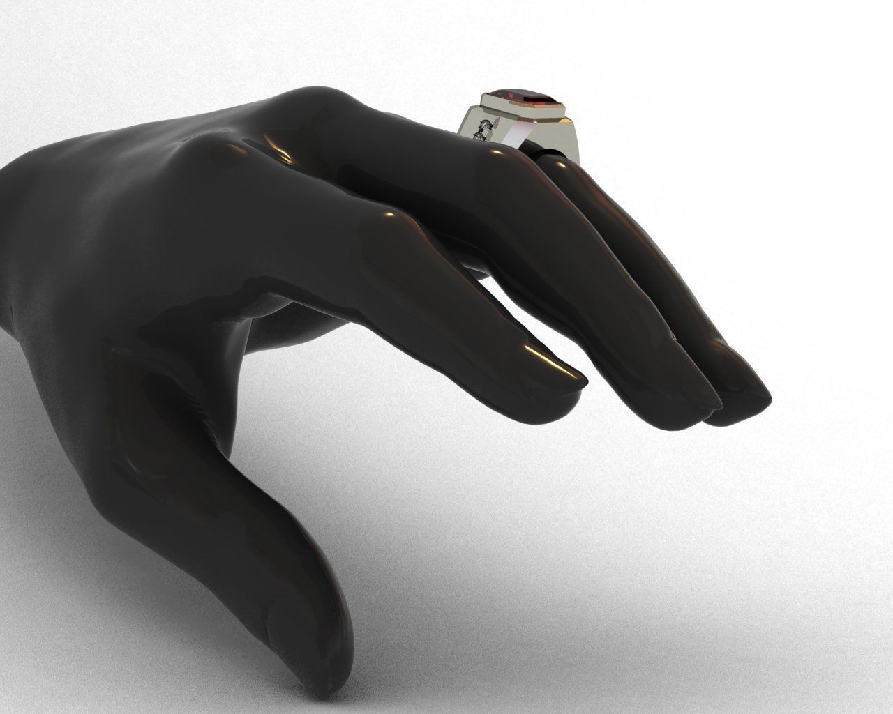 Diamond and emerald ring 3D print model 3D print model_2