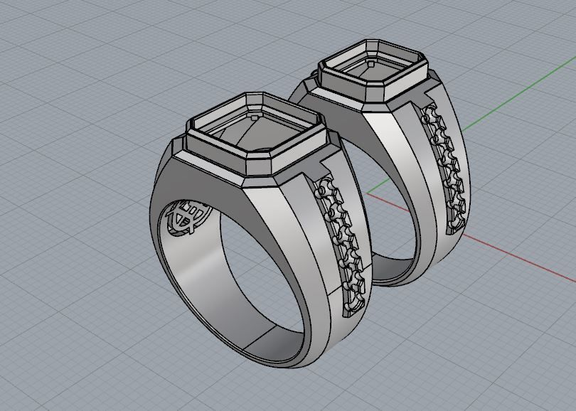 Diamond and emerald ring 3D print model 3D print model_13