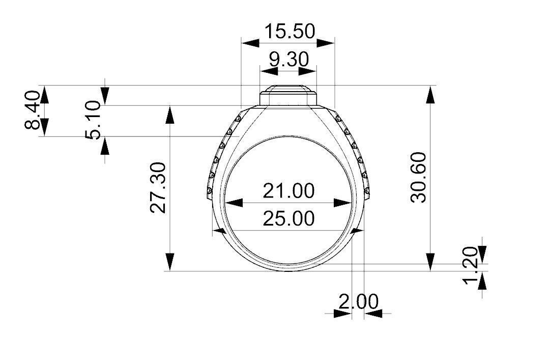 Diamond and emerald ring 3D print model 3D print model_17