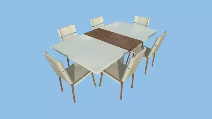 Beige Wood Dinning Table - Furniture Interior Design