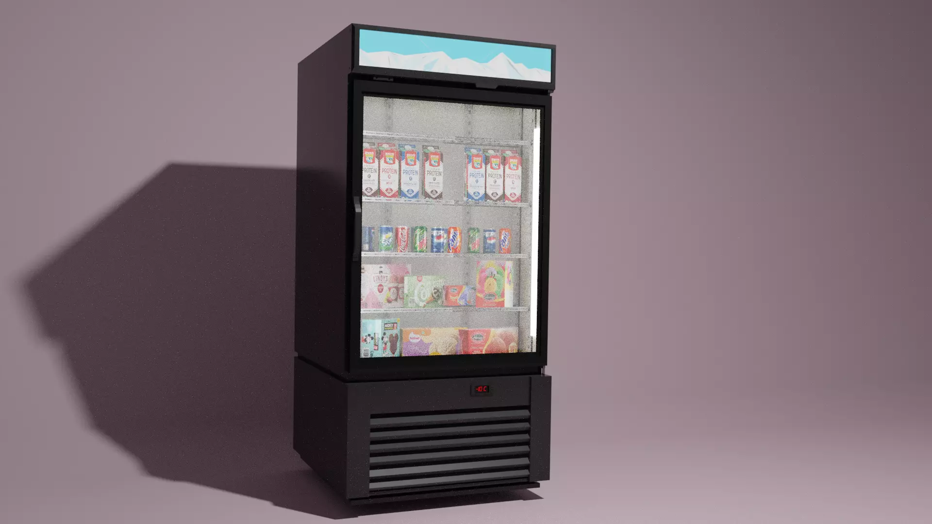 Freezer ice cream Low-poly 3D model