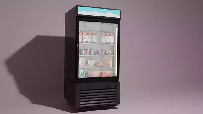 Freezer ice cream Low-poly 3D model