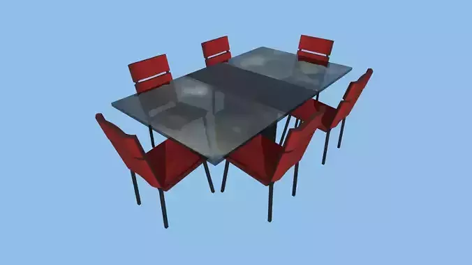 Red Glass Dinning Table - Furniture Interior Design