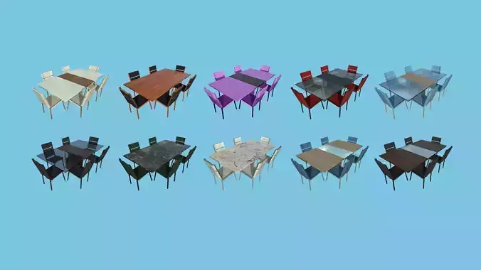 10 Dinning Table Asset - Furniture Interior Design