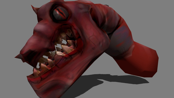 Dragon Martian Head Low-poly 3D model