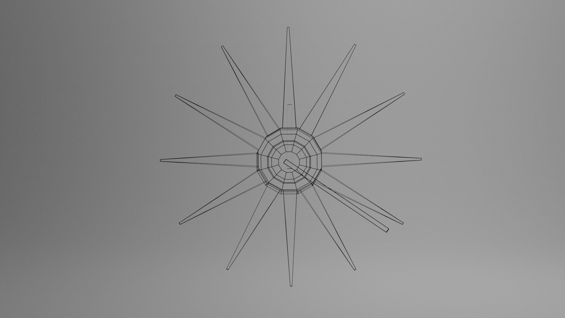 3D Modern Wall Clock Low-poly 3D model_6